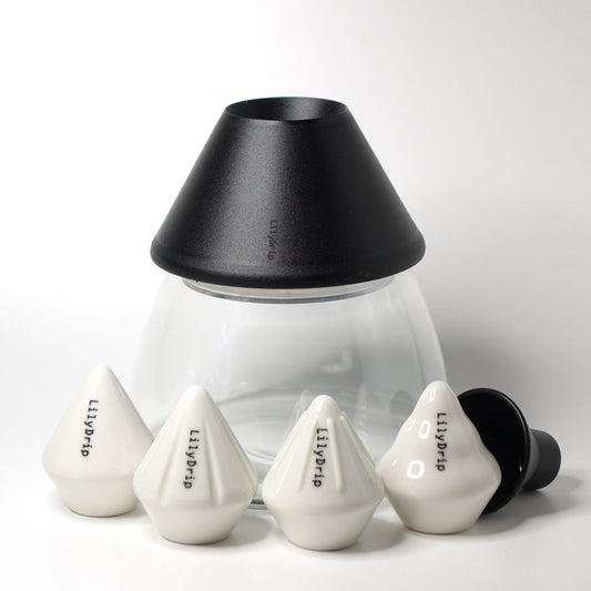 LilyDrip Family Set: Includes LilyDrip, COS, Starflower, & Donut Droplets With Rapid Filter Shaper Glass Container